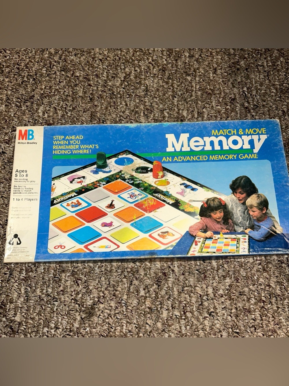 Match & Move Memory, Advanced Memory Game, Milton Bradley, 1986